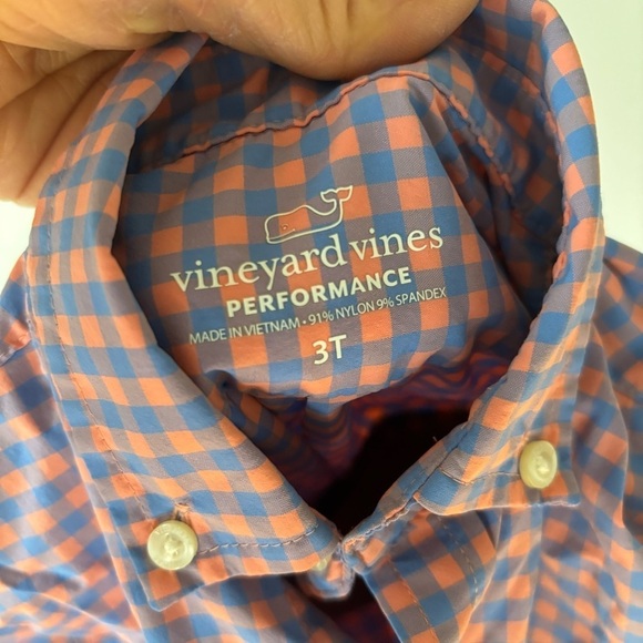 Toddler Boys Vineyard Vines On The Go Gingham Button Down Shirt. Size 3T - Picture 4 of 5